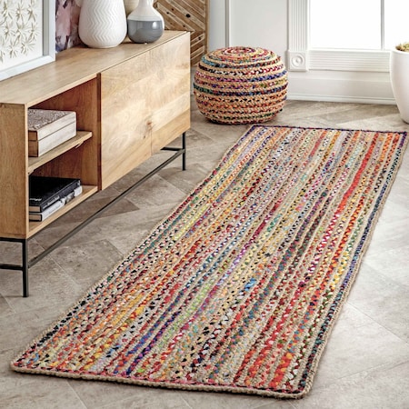 Nuloom Aleen Bohemian Cotton/Jute Area Rug 2ft 6in x 8ft MGNM05A-2608